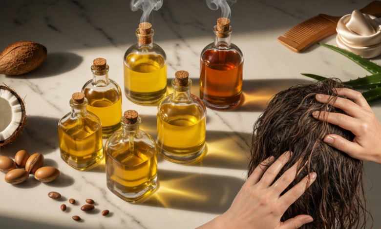 أفضل الزيوت الطبيعية لترطيب الشعر الجاف