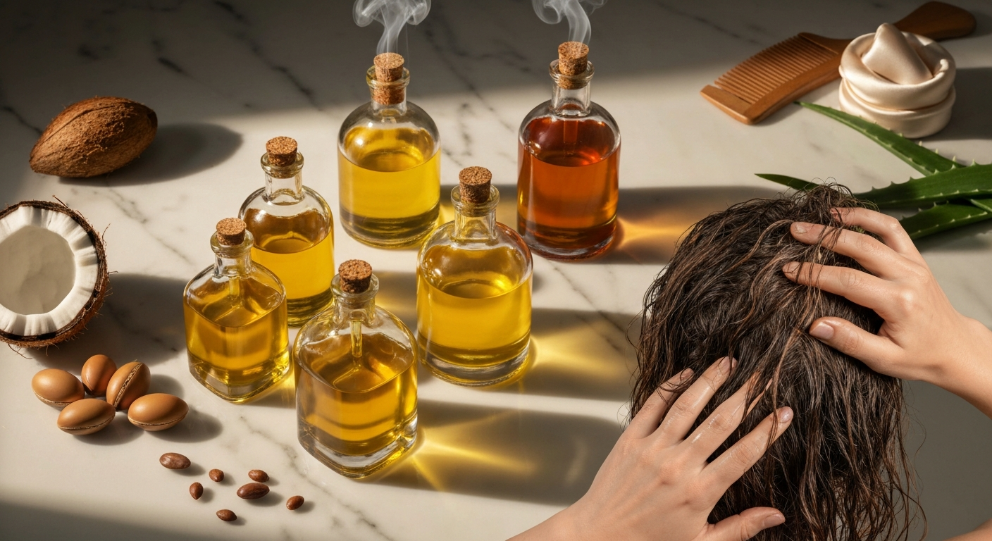 أفضل الزيوت الطبيعية لترطيب الشعر الجاف